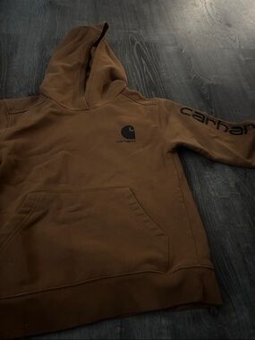 Carhartt Men’s Brown Pullover Sweatshirt with Black Logo